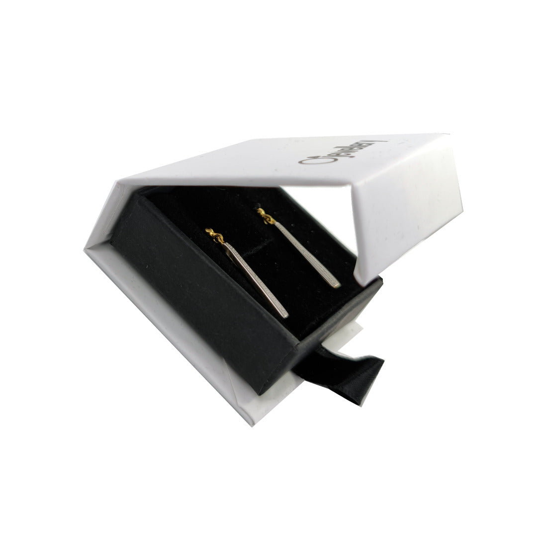 Diamond Drop Stud Earrings in Gold Plated Sterling Silver