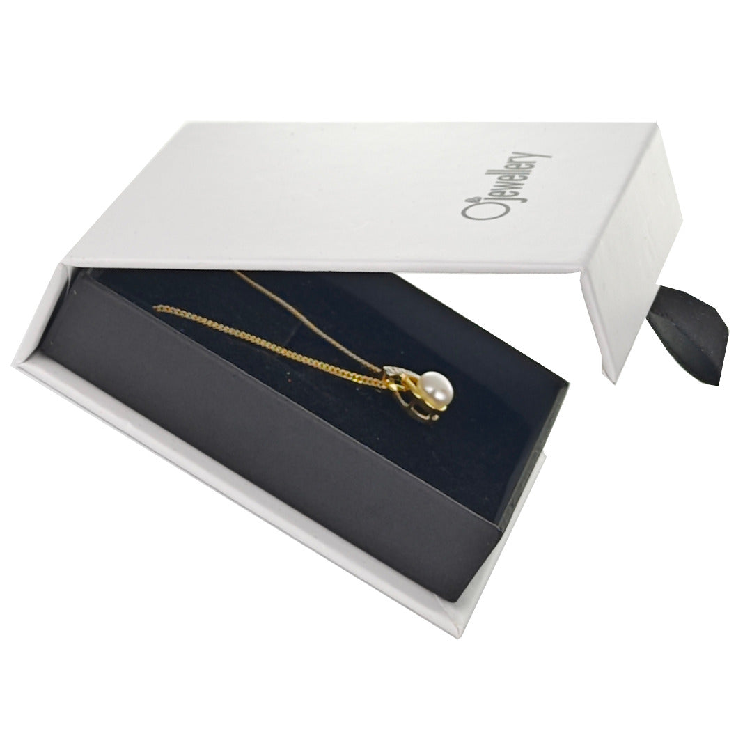 Diamond Pearl Pendant Gold Plated Sterling Silver
