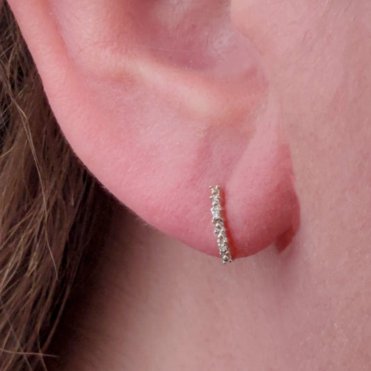 9ct Gold Earrings Diamond Illusion Set Stud Womens